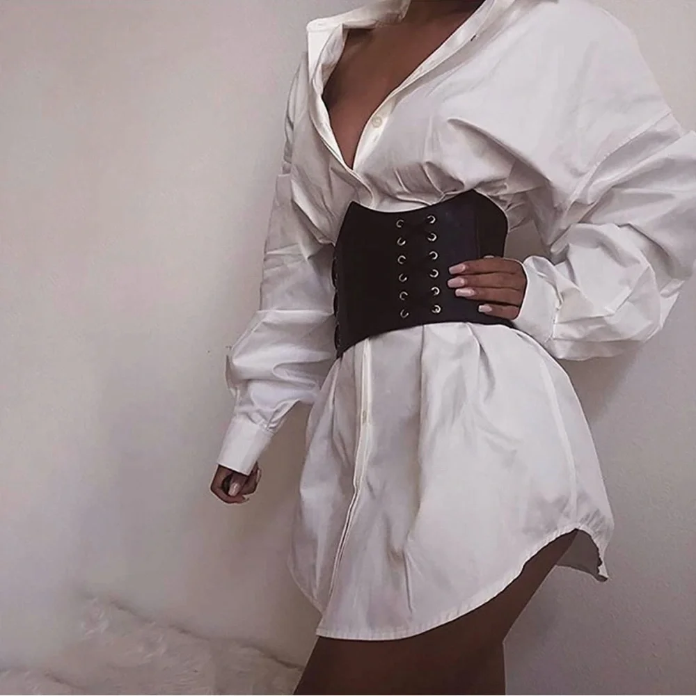 New Y2K Elegant White Shirt Dress size S - Picture 3 of 3